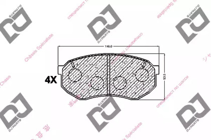 Комплект тормозных колодок DJ PARTS BP1240